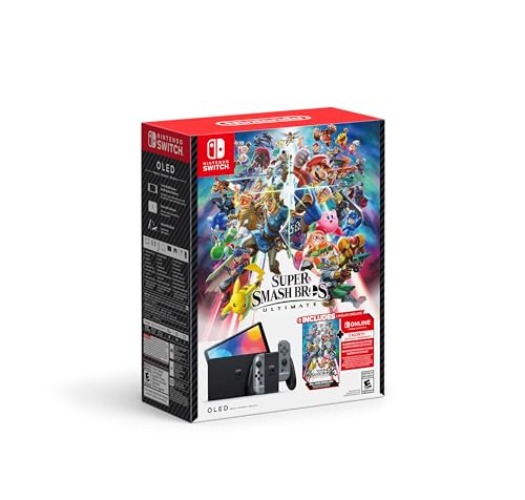 Nintendo Switch™ - OLED Model: Super Smash Bros.™ Ultimate Bundle (Full Game Download + 3 Mo. Nintendo Switch Online Membership Included) - Nintendo Switch - OLED Model: Super Smash Bros. Ultimate Bundle (Full Game Download + 3 Mo Switch Online Membership Included) - Console