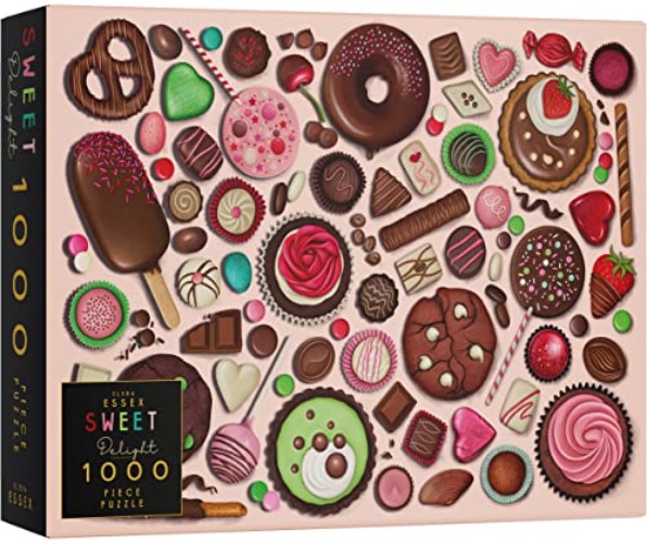 Elena Essex jigsaw puzzles for adults 1000 - Sweet Delight | jigsaw puzzle | 1000 piece jigsaw puzzles for adults | chocolate cake sweets donut food teatime puzzle | jigsaws size 68x49cm - Sweet Delight