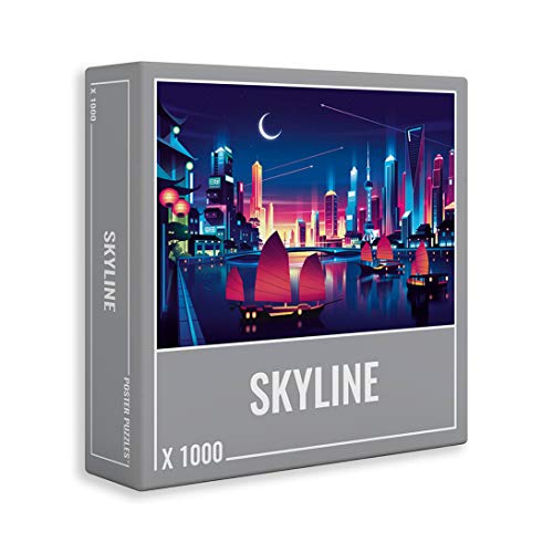 Cloudberries Skyline Puzzle, Hard 1000 Piece Jigsaw Puzzles for Adults with Cool Neon Colours, Difficult Puzzles, City Puzzles for Adults 1000 - Skyline
