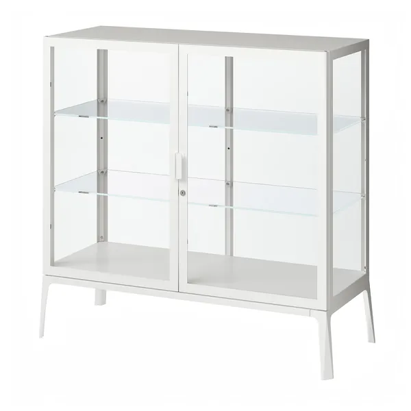 MILSBO Glass-door cabinet - white 39 3/4x39 3/8 "