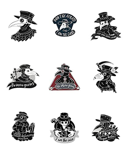 Plague Doctor Bulk Enamel Pins Set Anime Pins for Backpacks Aesthetic Gothic Punk Pins for Jackets Hats Clothes - Q