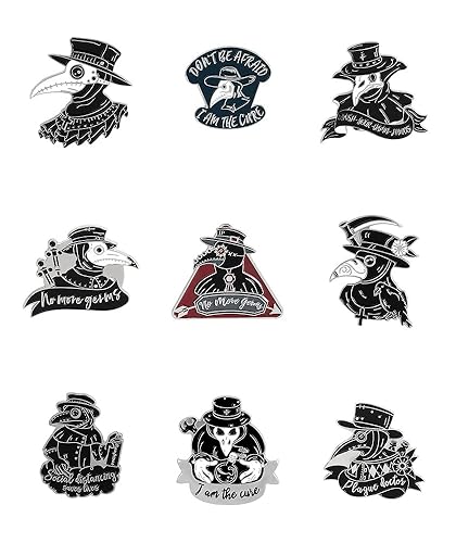 Plague Doctor Bulk Enamel Pins Set Anime Pins for Backpacks Aesthetic Gothic Punk Pins for Jackets Hats Clothes - Q