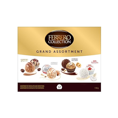 FERRERO COLLECTION GRAND ASSORTMENT Fine Assorted Chocolates and Confections Gift Box, 12 Confections, 129 g - 12 pieces