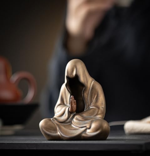 Dianreno Clay Tea pet, Chinese Zen Faceless Tea pet Clay Statue, kung fu Tea Set Tea Accessories, Tea Table Desk Tea Room Decorations, Meditation Decorative Home furnishings