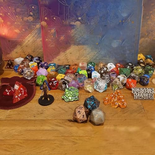 DND Advent Calendar Set-Dice Advent Calendar 2024,Advent Dice Calendar for Dungeon and Dragons,24 Days D&D Dice Set For Dungeons And Dragons, Pathfinder RPG DND Gifts Tabletop Game (1Set) - 1Set