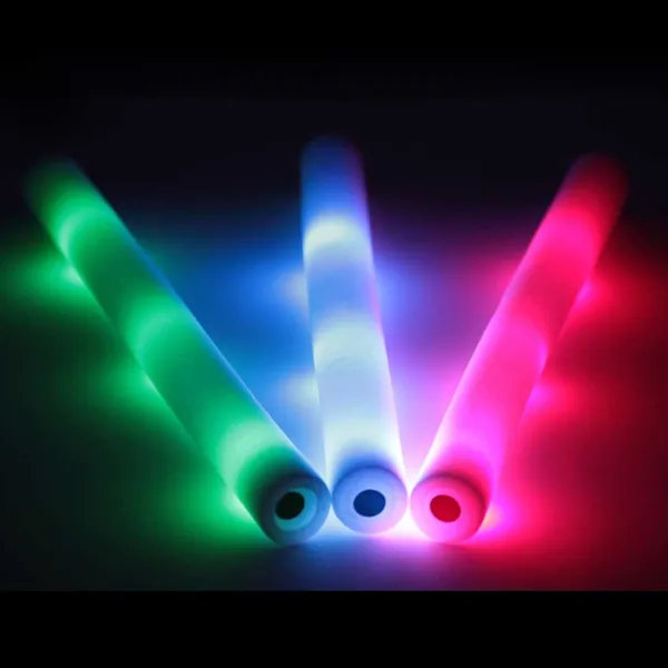 Flashing Panda LED Light-Up 18" Flashing Rally Foam Stick, 3 Mode, Red LED Lights, (1 Stick) - 1 Wand Standard - Red