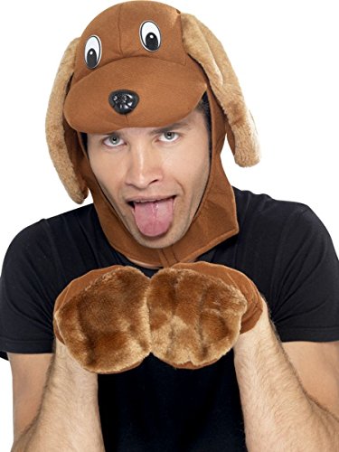 Dog Hood & Gloves - One Size - Brown