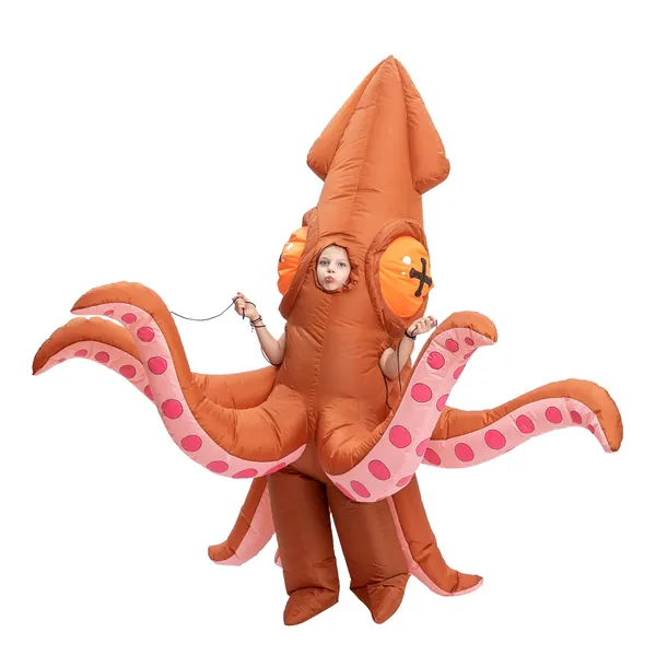 Spooktacular Creations Unisex Squid Full Body Inflatable Costume - M - Child 7~10 yr