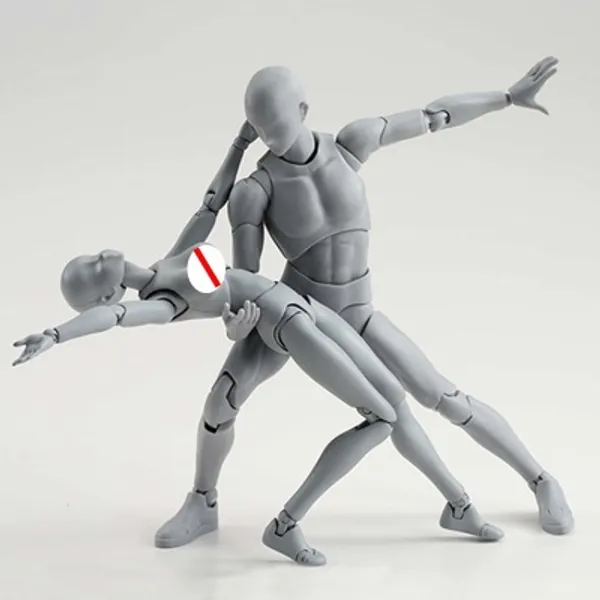 Figura de acción articulada de 14cm para hombre y mujer, dibujo artístico de Anime, boceto, cuerpo móvil, Chan, modelo de juguete, maniquí 001|Figuras de acción|   - AliExpress