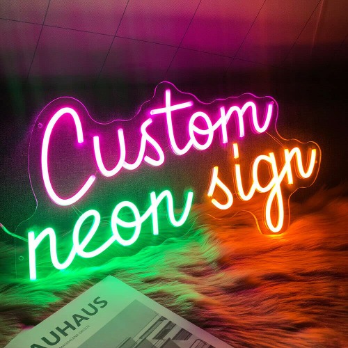 Personalizado Letrero de Neón Luminoso LED, Luces de Neon Personalizado para decoración de Pared para boda, Fiesta de cumpleaños, Decoración hogareña(Opcional 50-140 cm, 1-3 líneas de texto)