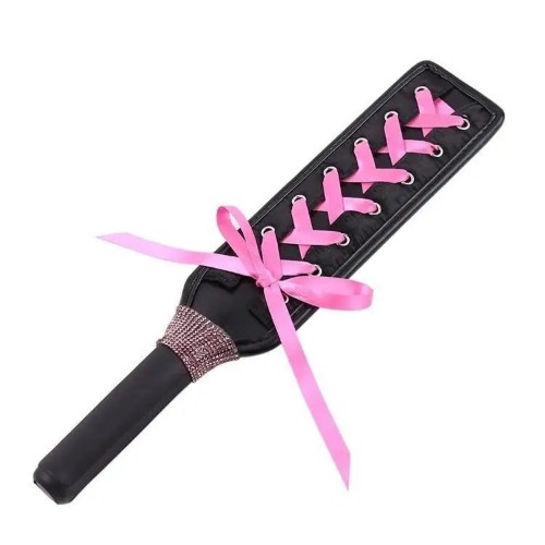 Gorgeous Vegan Leather Paddle in Pink Kawaii Princess Style - Pink