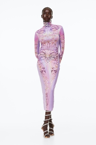 Robe moulante à motif