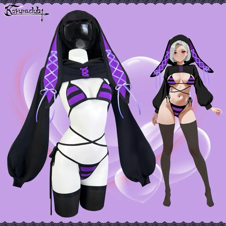 Striped Bunny Knitwear | L/XL/XXL / Purple