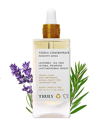 Truly Beauty Cooka Concentrate Ingrown Serum - Ingrown Hair Treatment for Bikini Area - Smoothing and Soothing After Shave Formula - Heals Razor Burn, Nicks, and Ingrowns - 0.7 OZ - Cooka Concentrate