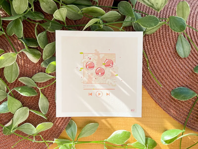 Pokemon Music Print | Square Print | Cute Illustration | Cute Art | Sweetarcade