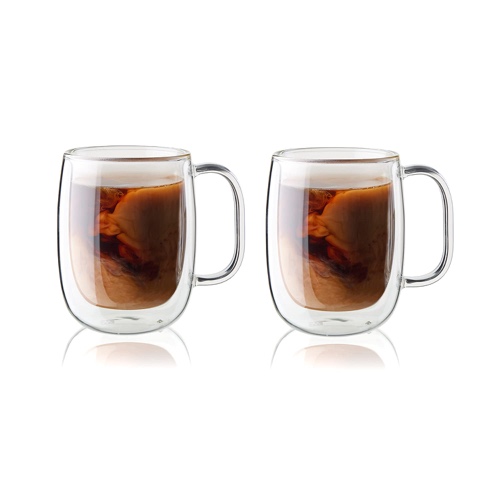 ZWILLING J.A. HENCKELS 39500-112 Sorrento Plus Double Wall Coffee Mug- 2 Piece Set, 355 ml, Glass - 