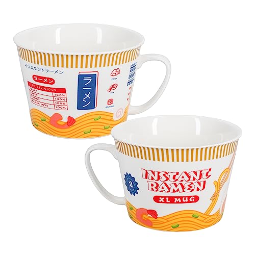 Paladone Anime Inspired Giant 15oz Ramen Coffee Mug, Novelty Animation Gift, Noodle Bowl for Manga Fans and Enthusiast - Multicolor