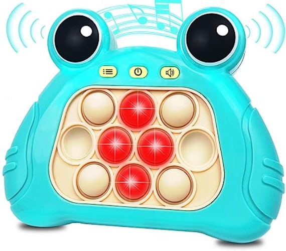 Pop Fidget Toy Kid Game: Electronic Light Up Handheld Games Autism Sensory Toys 5-7 Fidget Toys for Kids 8-12 Brain Development Stress Relief Travel Toy Age 3 4 6 9 10 11 Year Old Boy Girl Teen Gifts - Cyan