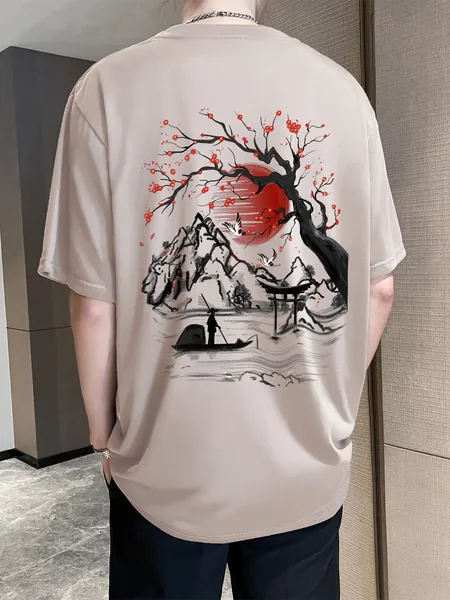 Crane & Floral Print Tee