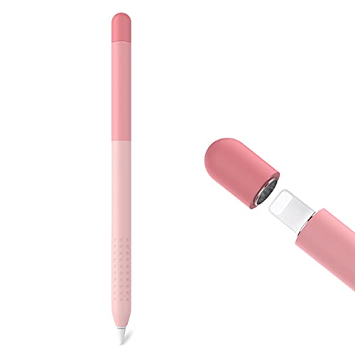 Delidigi Funda de Color Degradado para Apple Pencil 1ª Generación,Funda Protectora de Silicona Accesorios de Agarre Compatible con Apple Pencil (Rosa) - rosa
