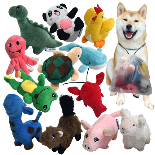 Squeaky Plush Dog Toy Pack for Puppy, Small Stuffed Puppy Chew Toys 12 Dog Toys Bulk with Squeakers, Cute Soft Pet Toy for Small Medium Size Dogs - 