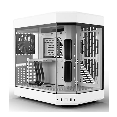 HYTE Y60 Modern Aesthetic Dual Chamber Panoramic Tempered Glass Mid-Tower ATX Computer Gaming Case with PCIE 4.0 Riser Cable Included, Snow White (CS-HYTE-Y60-WW) - Snow White - Y60