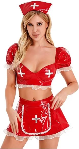 Red PVC Nurse Outfit