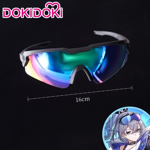 DokiDoki Game Honkai: Star Rail Cosplay Silver Wolf Wig Sliver Blue Gradient Pony Tail/ Glasses | Glasses Only-In Stock