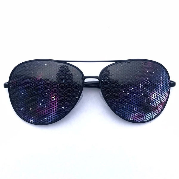 Cosmic Space Galaxy II Graphic Nebula Graphic Polarized Aviator Party Festival Sunglasses Shades