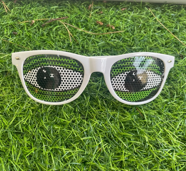 sad frog pepe eyes graphic wayfarer sunglasses