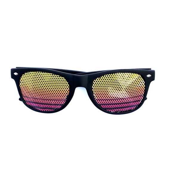 Vaperwave Aestetic Arcade Miami Sunset Graphic Wayfarer sunglasses.