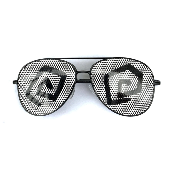 Anime Style dizzy eye spiral graphic aviator sunglasses