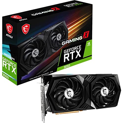 MSI Gaming GeForce RTX 3050 8GB GDDR6-128-Bit HDMI/DP PCIe 4 Torx Twin Fans Graphics Card for PC Gaming, NVIDIA GPU Video Card (RTX 3050 Gaming X 8G) Computer Graphics Cards (Renewed) - 3050 GAMING X 8G - RTX