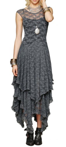 R.Vivimos Women's Lace Asymmetrical Sleeveless Long Dresses
