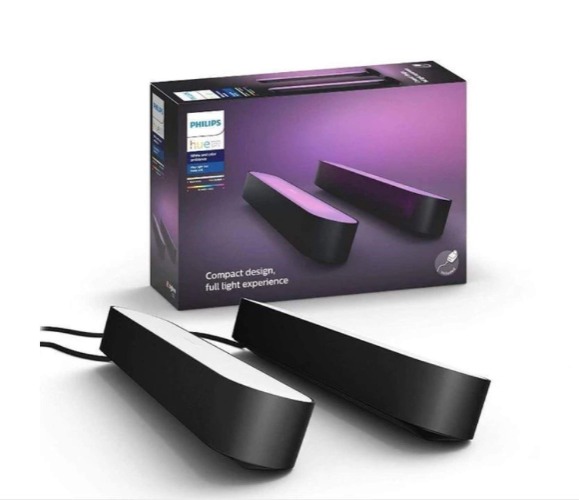 Philips Hue Play Pack White & Color Ambiance, Noir, Pack de 2, Kit de base, fonctionne avec Alexa, Google Assistant et Apple Homekit