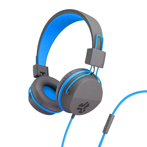 Neon Wired On-Ear Headphones - Graphite / Blue