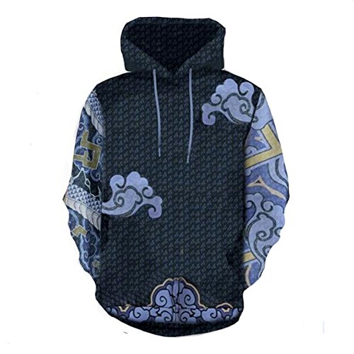 Rulercosplay Fashion Hoodie Game Hero Dark Blue Sport Hoodie Cosplay Costume - Large
