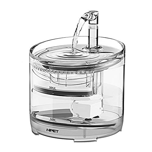NPET Cat Water Fountain WF050TP 1.5L Automatic Pet Drinking Fountain with Replacement Faucet Kit - 1-wf050(without Adapter)