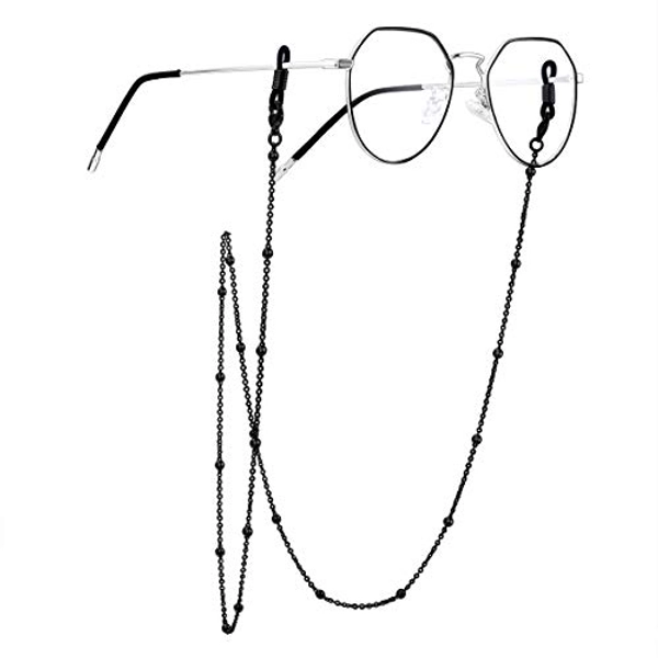 ChainsPro Glasses Chain, Eyeglass Strap For Women Sunglasses - Gold Plated/Stainless Steel/Black Eyeglasses Chain