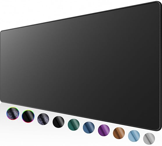 KTRIO Large Gaming Mouse Pad with Superior Micro-Weave Cloth, Extended Desk Mousepad with Stitched Edges, Non-Slip Base, Water Resist Keyboard Pad for Gamer, Office & Home, 31.5 x 11.8 in, Black - 31.5L x 11.8W inches - Black Stealth