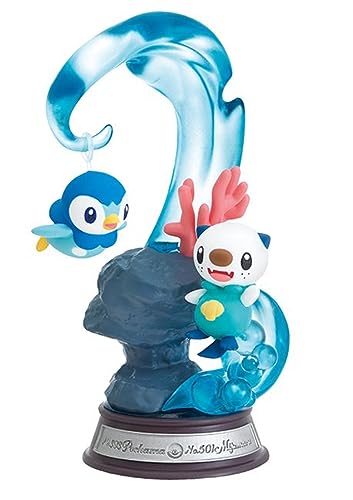 Re-Ment Pokemon Swing Vignette Decorative Miniature Figures (Piplup & Oshawott) - Piplup & Oshawott