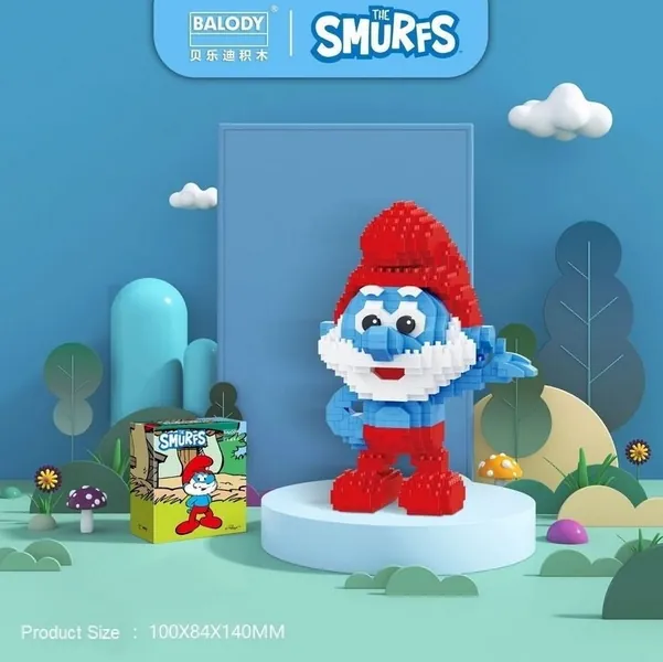 Mini Building Blocks - The Smurfs . Papa Smurf