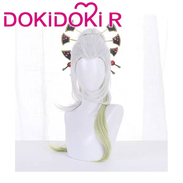 DokiDoki Anime Demon Slayer: Kimetsu no Yaiba Cosplay Wig Daki Women White Cosplay Wig Halloween