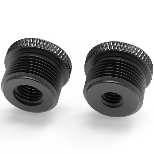 Donuts Mic Stand Adapter 5/8 to 1/4 and 5/8 to 3/8 Adapter Combo Pack Mic Thread Screw Adapter Microphone Stand Adapter to Tripod Adapter,Black - mic screw 5/8 to 3/8 and 5/8 to 1/4 black