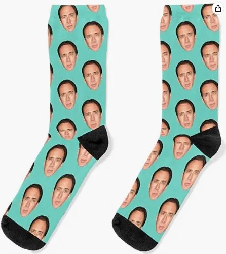 Amazon.com: Socks Nicolas Warm Cage Thanksgiving Head Birthdays Crew Unisex Sublimation Socks Gift For Mens Womens Christmas : Clothing, Shoes & Jewelry