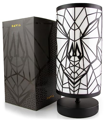GAVIA Black Bat Skull Lamp - Bat Lamp - Gothic Decor for Bedroom - Goth Lamp - Goth Room Decor - Skeleton Lamp - Gothic Home Decor - Gothic Lamp - Gothic Bedroom Decor - Skull Lights - Goth Gifts - Bat