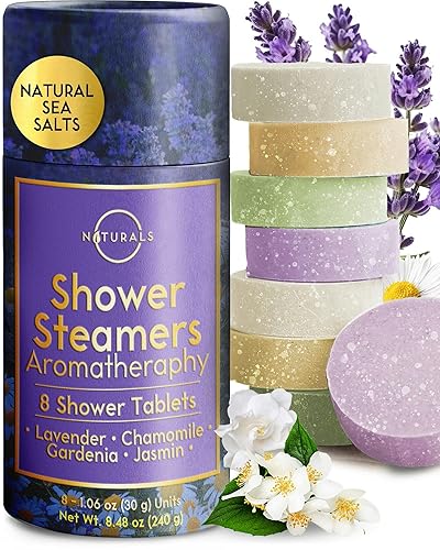 Shower Steamers Aromatherapy - Birthday Gifts for Women and Men - Shower Bombs Aromatherapy, Spa Day Essentials, Relaxation Spa Gifts - Self Care Galentines Gifts (Lavender 8 Count) - Lavender - 8 Count (Pack of 1)
