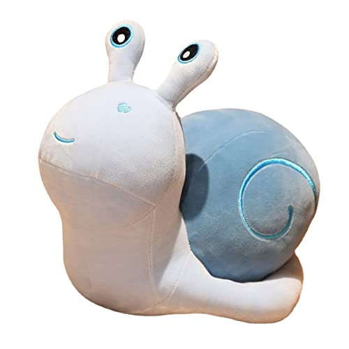 MUPI Cute Cartoon Snail Doll Plush Toy Children's Birthday Gift Big Snail Pillow Doll Kawaii Decor Toy Decor Snail Plush Pout Fish Stuffed Animal Isopod Plush Moth Funny Weird (Blue 7.8 Inch) - Blue - 7.8 Inch