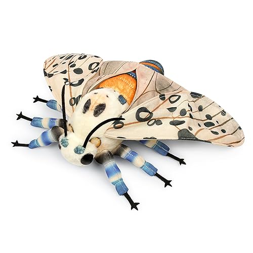 Frankiezhou Home Leopard Moth Plush Toy, Giant Leopard Moth 11in Stuffed Animals, Realistic Soft Big Moth Plushie Model Toy, Unique Plush Gift Collection for Kids - Small