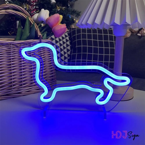 Dachshund Dog Neon Light - Purple
